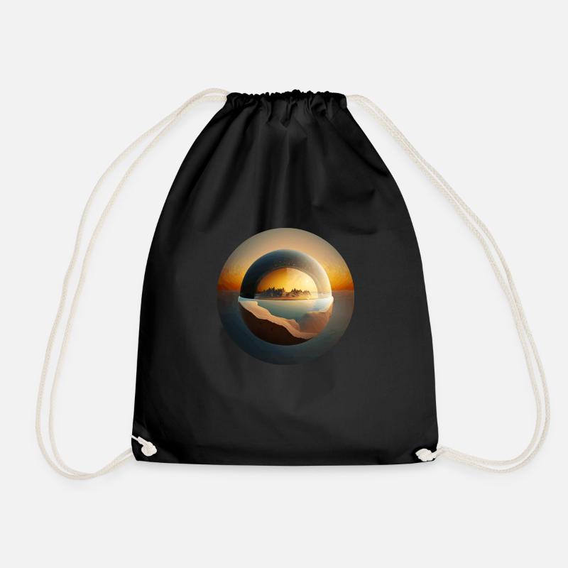 Flache Erde Fantasy Geschenk - Turnbeutel - Schwarz