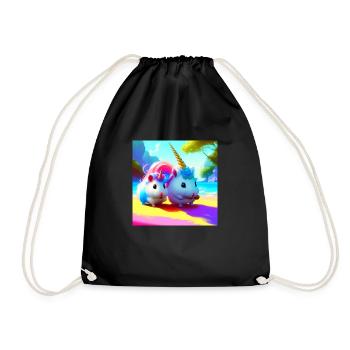 Unicorn Hamster Food - Drawstring Bag - black - Front