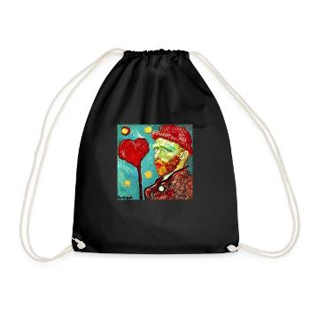 Van gogh love - Drawstring Bag - black - Front