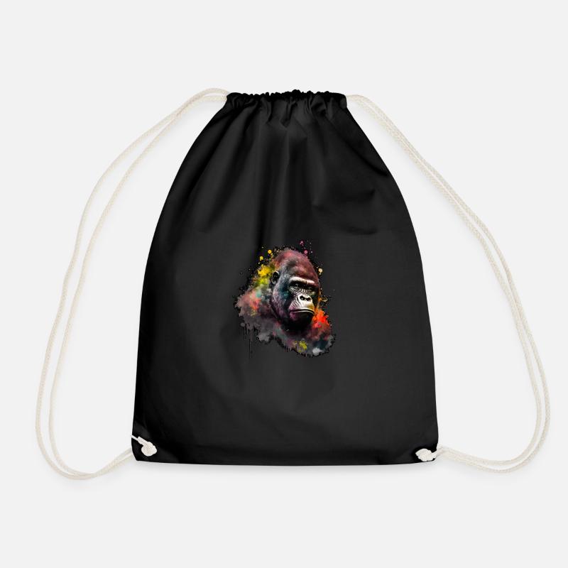 Abstract Gorilla n°3 - Turnbeutel - Schwarz