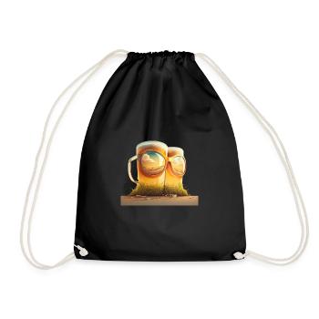 Deux bières avec des lunettes de soleil sur la plage - Sac de sport léger - noir - Devant