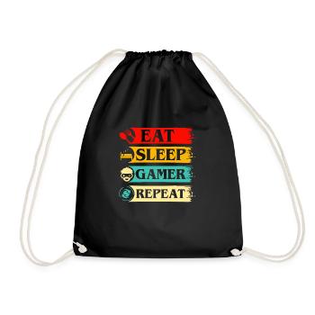 Manger dormir Gamer Répéter console de jeu Geek - Sac de sport léger - noir - Devant