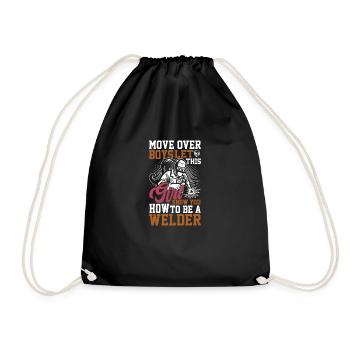 Ideal female welder Welder - Drawstring Bag - black - Front