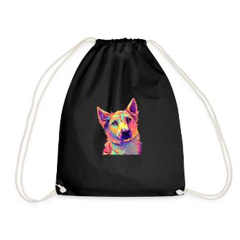 Dogs Dog Owner German Shepherd Dog Dog Owner Dog - Drawstring Bag - black - Front