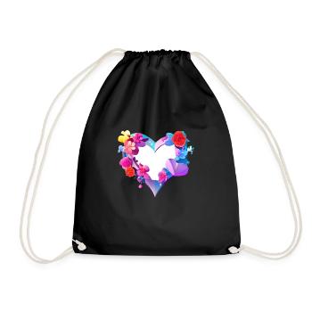 Valentine's Day Mother's Day Wedding Love Engagement - Drawstring Bag - black - Front