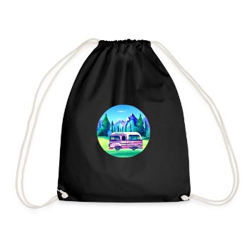 Caravane Camping Camping-car Gift Camp Camping - Sac de sport léger - noir - Devant