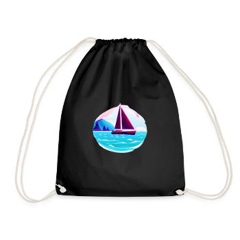 Segeln Segler Segelschiff Segelboot Segelsport - Turnbeutel - Schwarz - Vorne