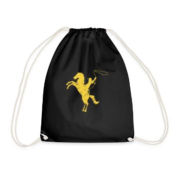 Cowboy Funny Cowboy Hat Wild Western Country - Drawstring Bag - black - Front