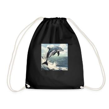 FOX0610 dolphin - Turnbeutel - Schwarz - Vorne