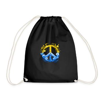 Floral Peace for Ukraine - Drawstring Bag - black - Front