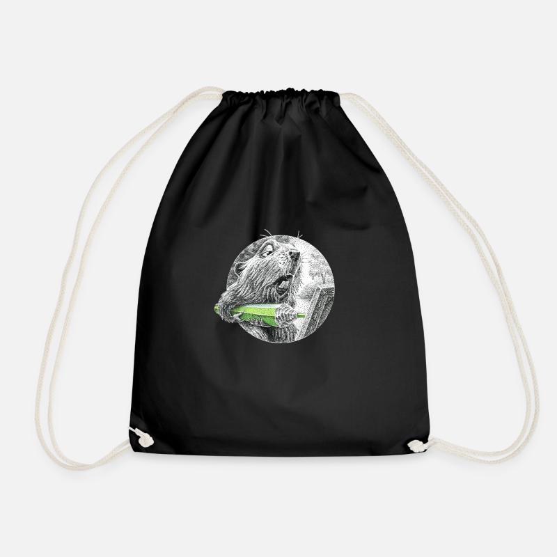 Beaver artist - Drawstring Bag - black
