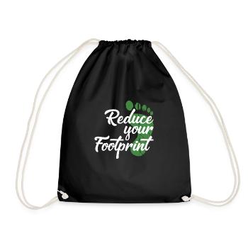 Reduce your Footprint - Drawstring Bag - black - Front