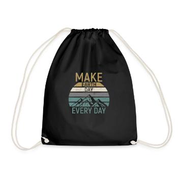 Make Earth Day every Day - Turnbeutel - Schwarz - Vorne