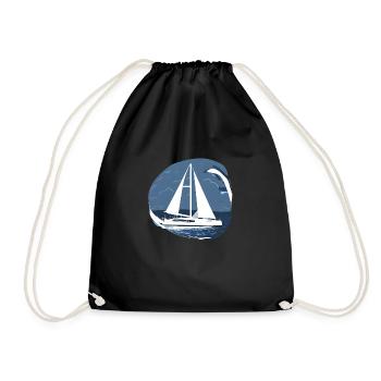 Segeln Segelsport Segler Segelboot Segelschiff - Turnbeutel - Schwarz - Vorne