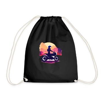 Motorcycle Motorcross Motorbike Fan Motorcyclists - Drawstring Bag - black - Front