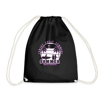 Neon Anime Retro Vintage Cool Pink NGE - Turnbeutel - Schwarz - Vorne