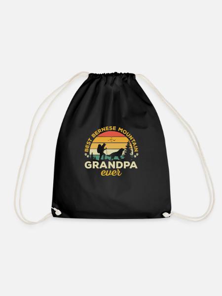 Bernese Mountain Dog - Drawstring Bag - black