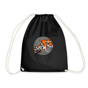 Circle Tigertooth Ice Hockey Sports Club Logo - Turnbeutel - Schwarz - Vorne