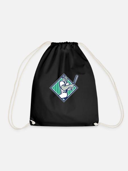 Baseballspieler Design - Turnbeutel - Schwarz