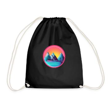 Mountain hikers Hiking Mountains Hiking Mountain hiking - Drawstring Bag - black - Front