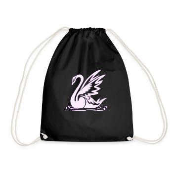 Tattoo element vector tattoo Body art swan - Drawstring Bag - black - Front
