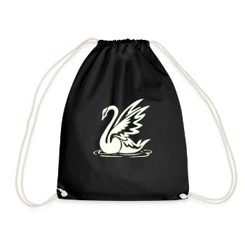 Tattoo element vector tattoo Body art swan - Drawstring Bag - black - Front