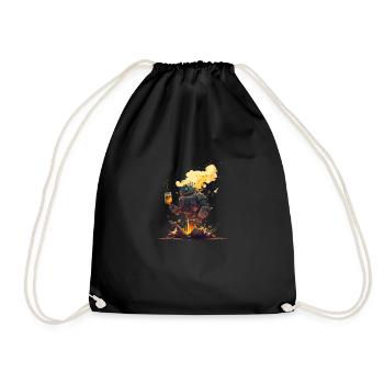 Robot cool qui aime boire de la bière artisanale - Sac de sport léger - noir - Devant