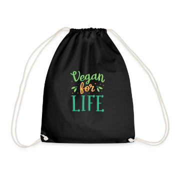 Vegan for life - Drawstring Bag - black - Front