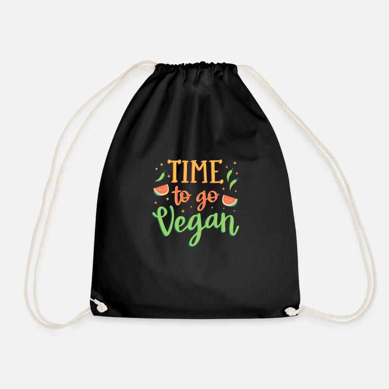 Es ist Zeit, vegan zu werden - Turnbeutel - Schwarz