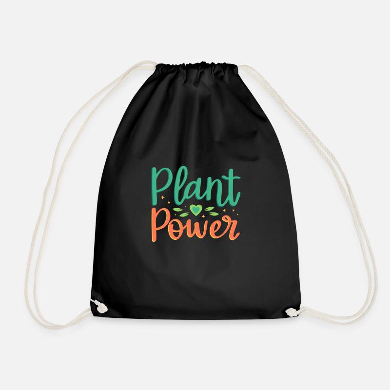 Power of plants - Drawstring Bag - black