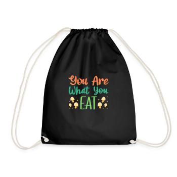 vous êtes ce que vous mangez végétalien - Sac de sport léger - noir - Devant