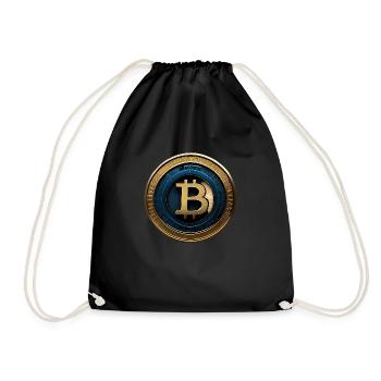 Bitcoin Coin - Drawstring Bag - black - Front