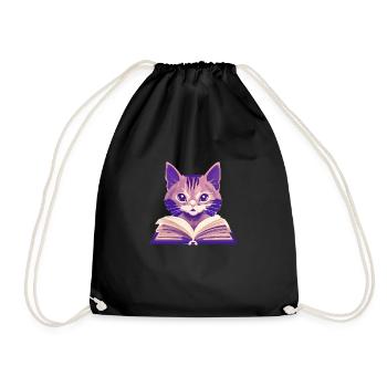 Livres pour chats domestiques Chat Chat Chat Livre Chaton Lecture - Sac de sport léger - noir - Devant