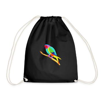 Bird owner Budgerigar Bird Cockatiel - Drawstring Bag - black - Front