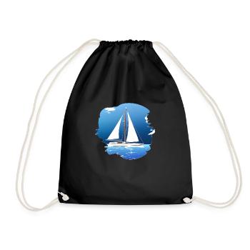 Sailing Sailing Sailing Sailing Sailboat - Drawstring Bag - black - Front