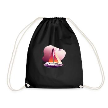 Sailing Sailing Sailing Sailing Sailing Boat - Drawstring Bag - black - Front
