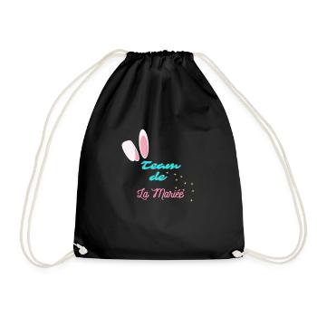"Team La Mariée Lapin" - Pour un mariage adorable - Sac de sport léger - noir - Devant
