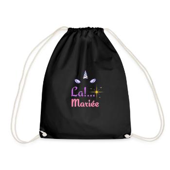 "La Mariée licorne" - Pour un mariage inoubliable - Sac de sport léger - noir - Devant