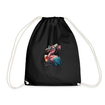 Flaminog frais avec de la bière à la fête - Sac de sport léger - noir - Devant