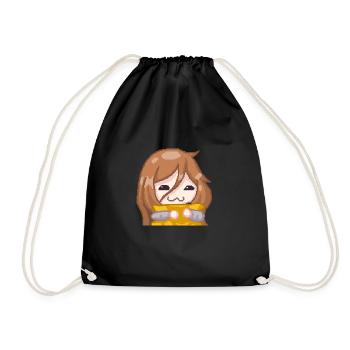 PillowG1rl Emote mit orangenem Kissen - Turnbeutel - Schwarz - Vorne
