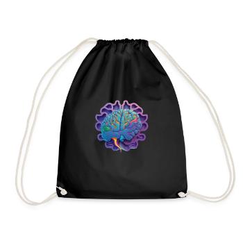 purple brain Geschenk - Turnbeutel - Schwarz - Vorne