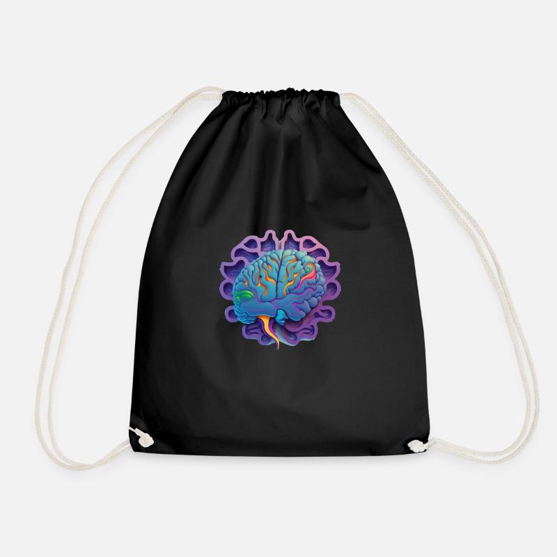 purple brain Geschenk - Turnbeutel - Schwarz