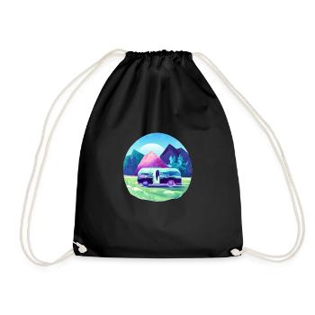 Camping Camp Camping Camping-car Caravane Cadeau - Sac de sport léger - noir - Devant