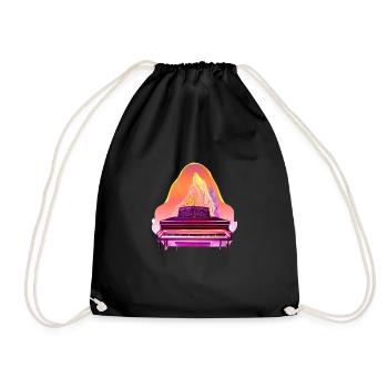 Klavierspieler Klavier Piano Geschenk Pianist - Turnbeutel - Schwarz - Vorne