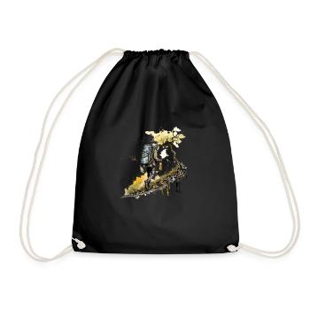 Beer hike in the mountains - Drawstring Bag - black - Front