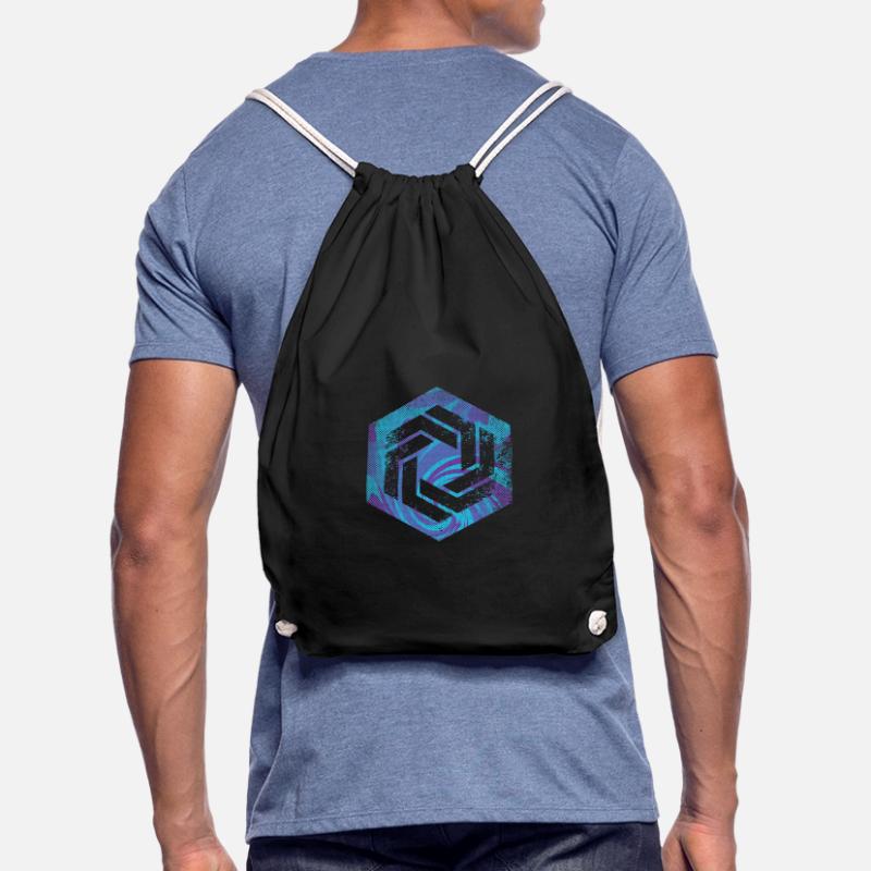 hexagon programming programmer coding geometric Drawstring Bag