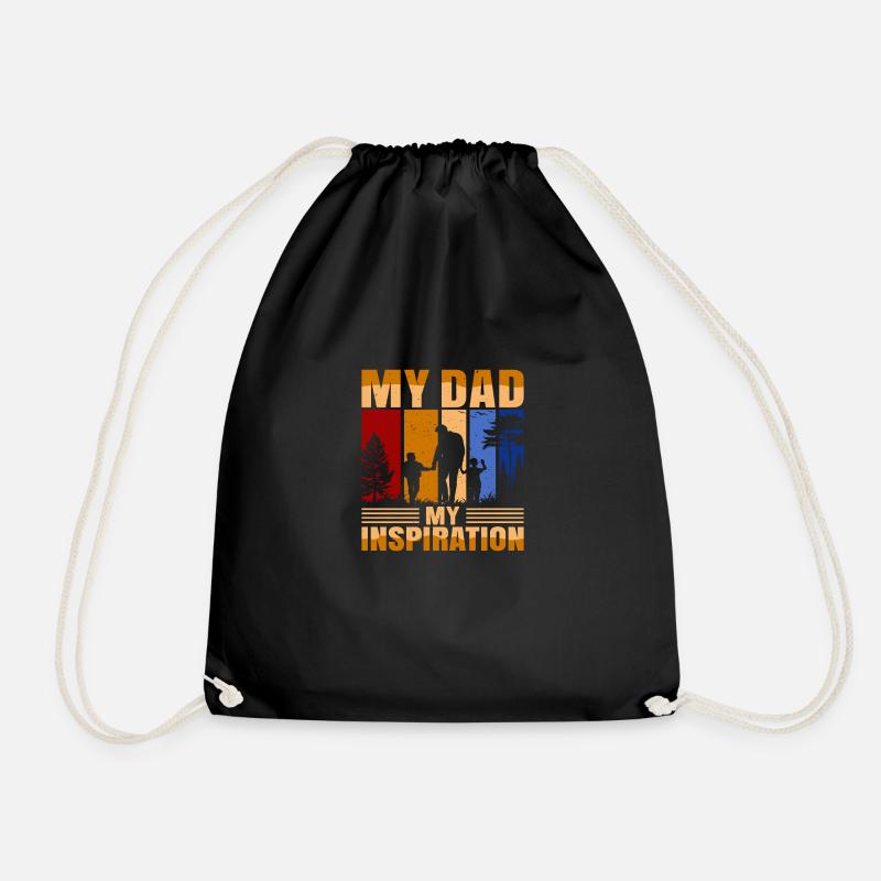 My Dad is my Inspiration - Drawstring Bag - black
