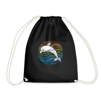 Dolphin - Drawstring Bag - black - Front