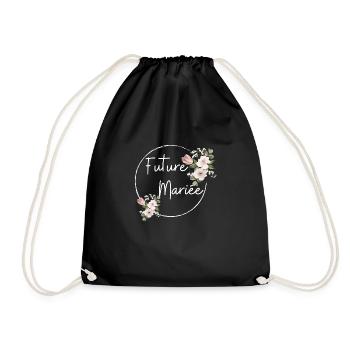 Future mariée floral - Sac de sport léger - noir - Devant