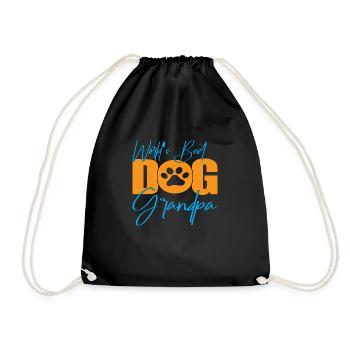 World ́s Best Dog Grandpa - Drawstring Bag - black - Front